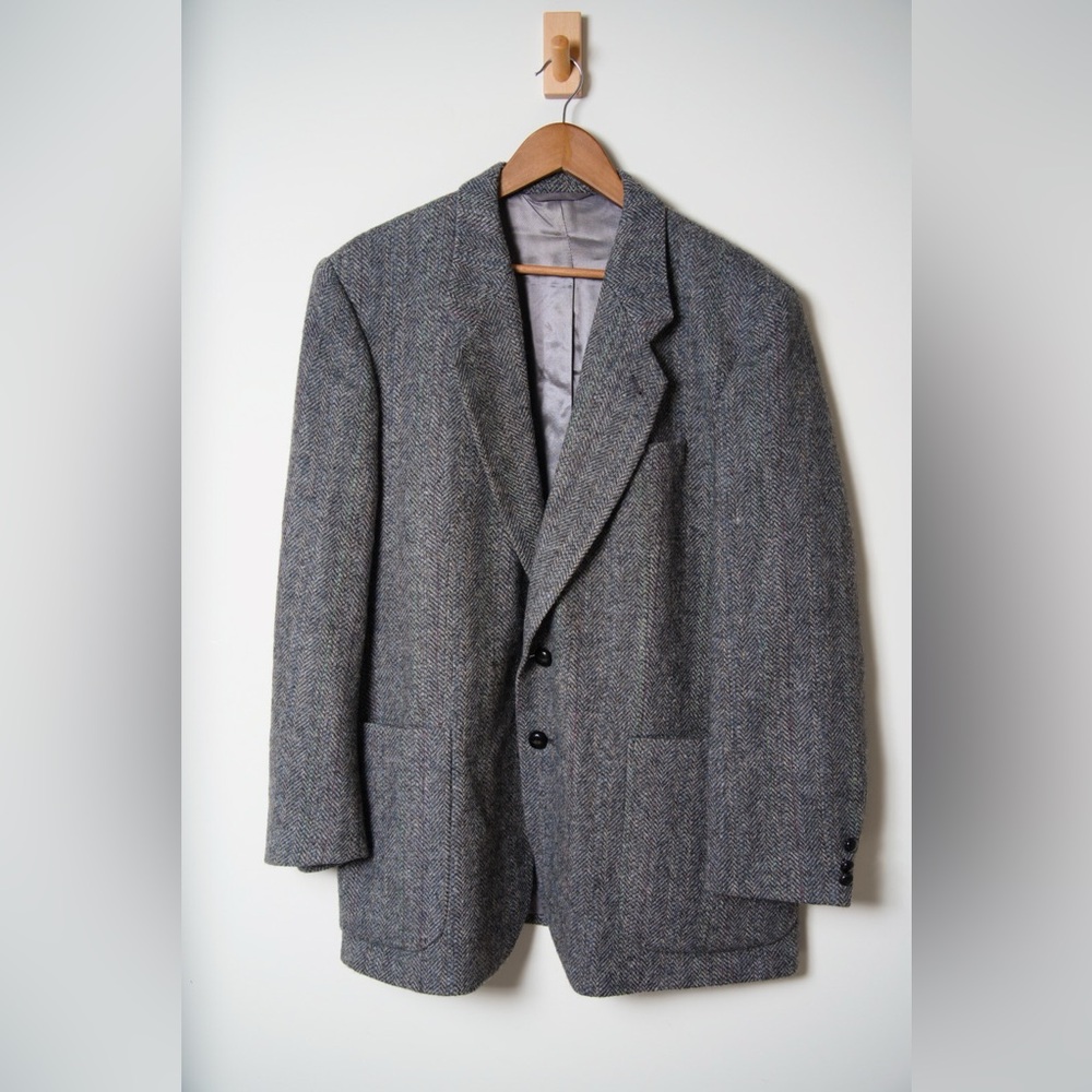 Vintage Wool grey herringbone blazer – Tivol International Designers Collection
